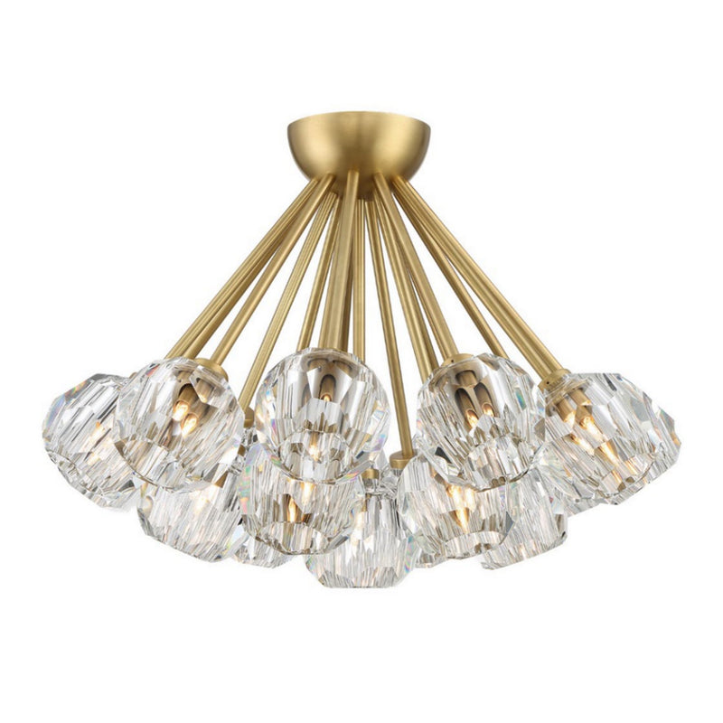Zeev Lighting FM60047-18-AGB 18 Light Flush Mount, Aged Brass