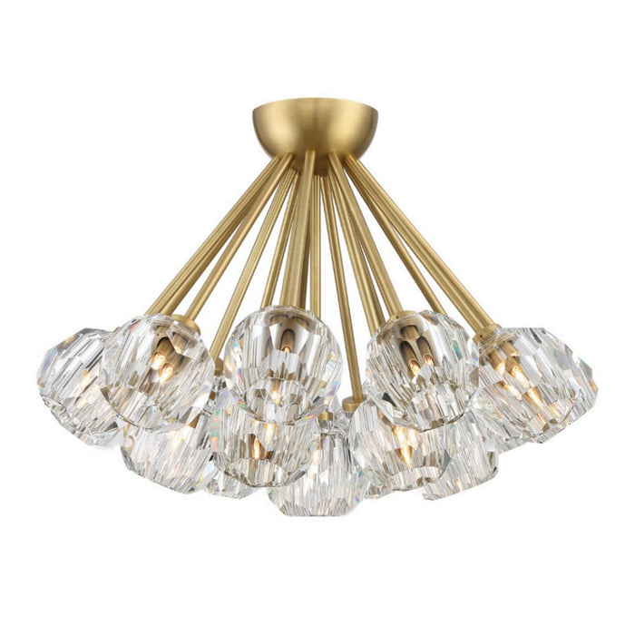 Zeev Lighting FM60047-18-AGB 18 Light Flush Mount, Aged Brass