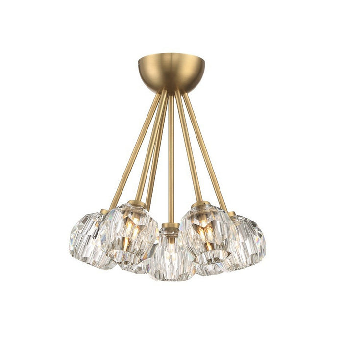 Zeev Lighting FM60049-7-AGB Seven Light Flush Mount, Aged Brass