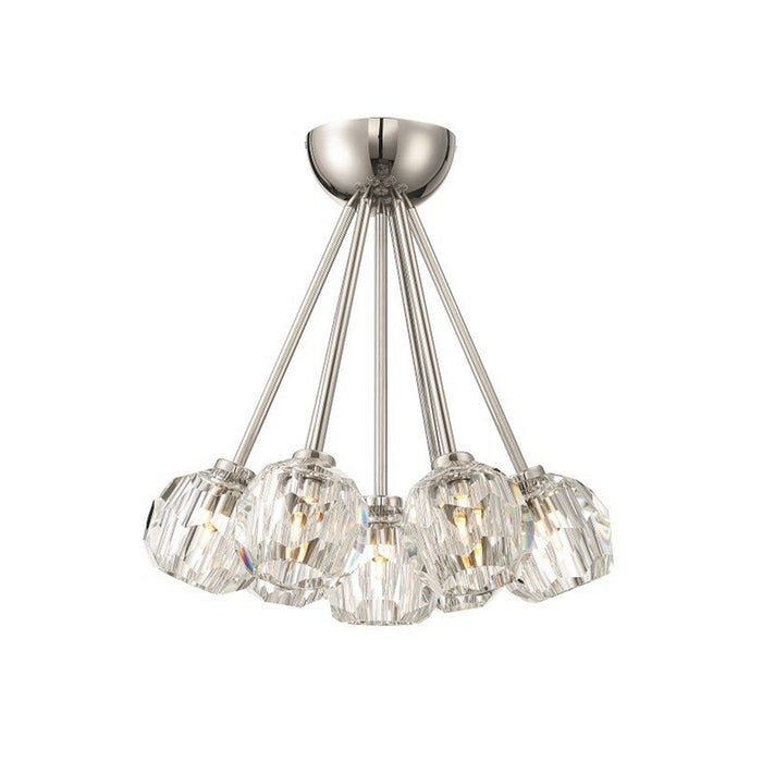 Zeev Lighting FM60050-7-PN Seven Light Flush Mount, Polished Nickel