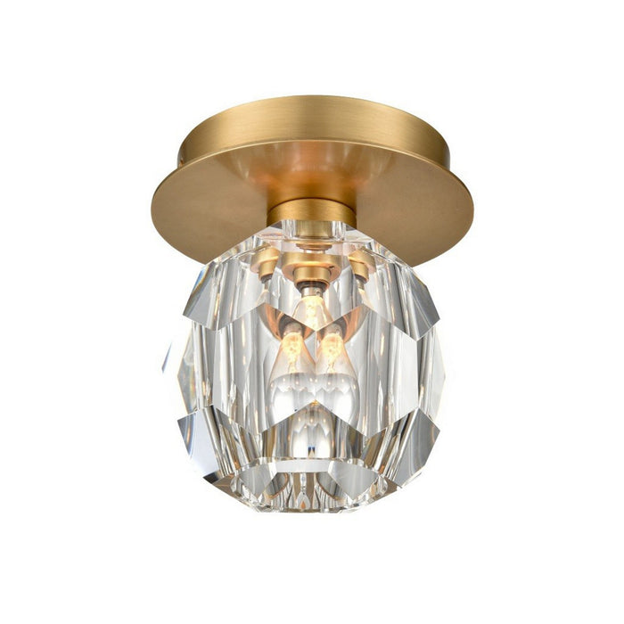 Zeev Lighting FM60051-1-AGB One Light Flush Mount, Aged Brass