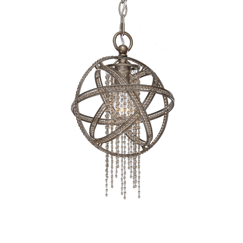 Zeev Lighting MP40011-1-SL-B One Light Mini Pendant, Silver Leaf Burnished