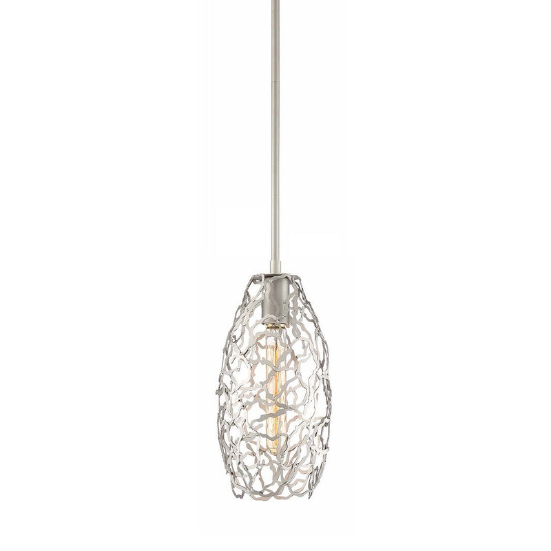 Zeev Lighting MP40024-1-SN One Light Mini Pendant, Satin Nickel