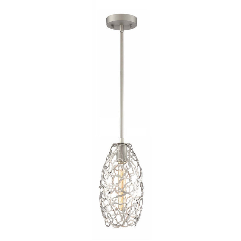 Zeev Lighting MP40024-1-SN One Light Mini Pendant, Satin Nickel