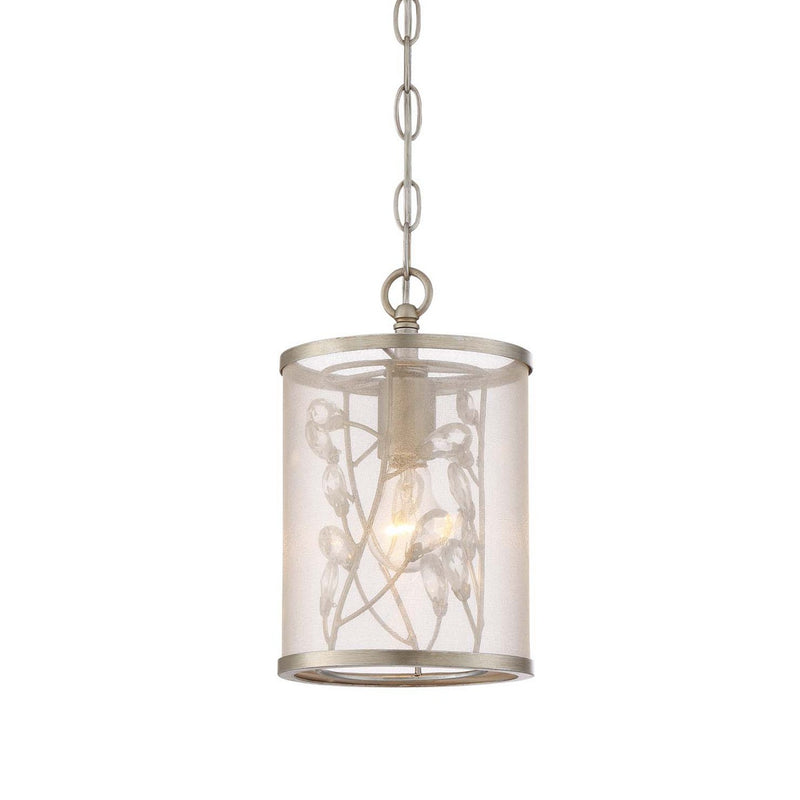 Zeev Lighting MP40032-1-BNS One Light Mini Pendant, Burnished Silver