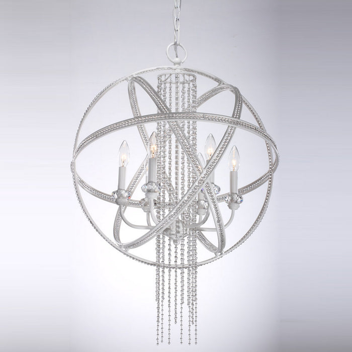 Zeev Lighting P30012-6-SW Six Light Pendant, Satin White