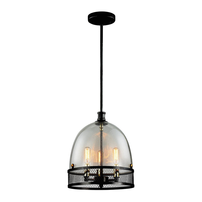 Zeev Lighting P30035-3-DBZ Three Light Pendant, Dark Bronze