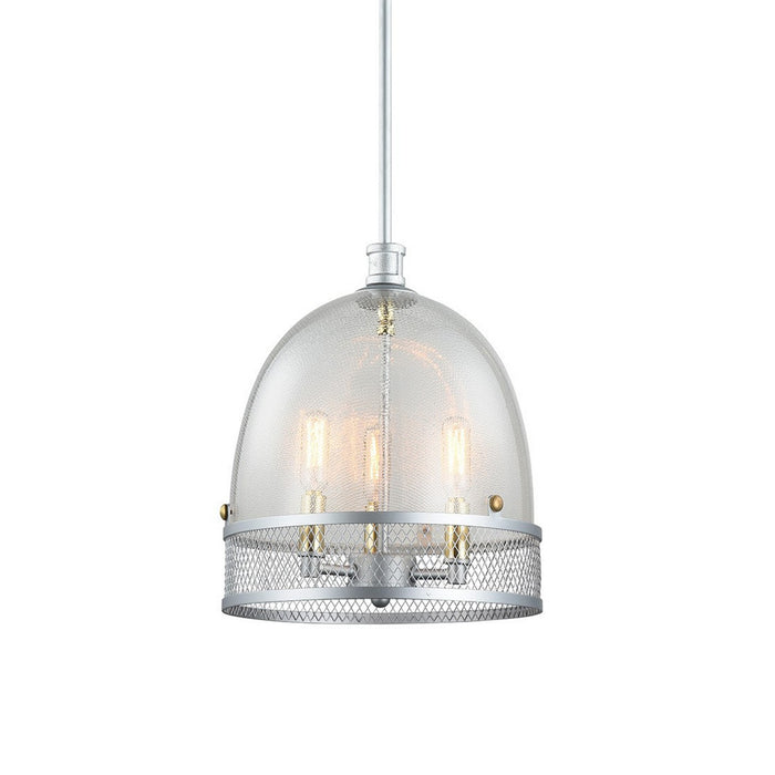 Zeev Lighting P30035-3-MSL Three Light Pendant, Matte Silver