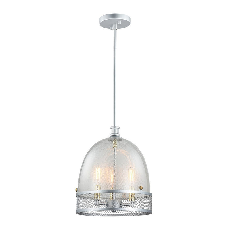 Zeev Lighting P30035-3-MSL Three Light Pendant, Matte Silver