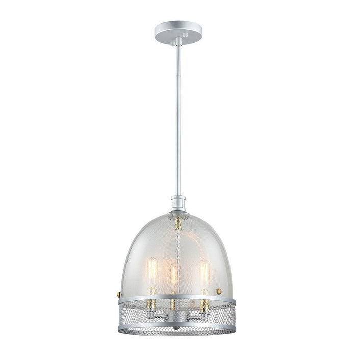 Zeev Lighting P30035-3-MSL Three Light Pendant, Matte Silver