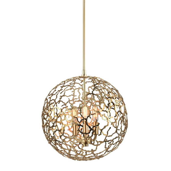 Zeev Lighting P30038-3-SG Three Light Pendant, Matte Gold