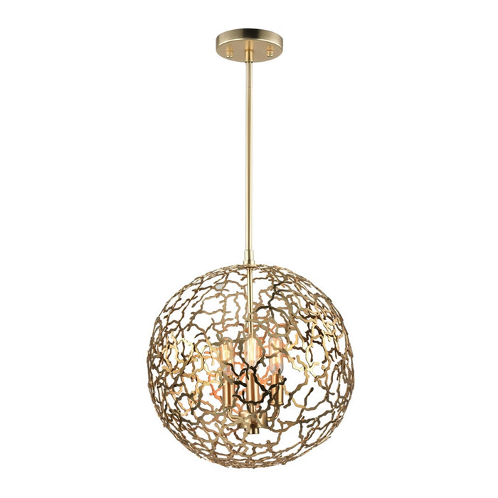 Zeev Lighting P30038-3-SG Three Light Pendant, Matte Gold