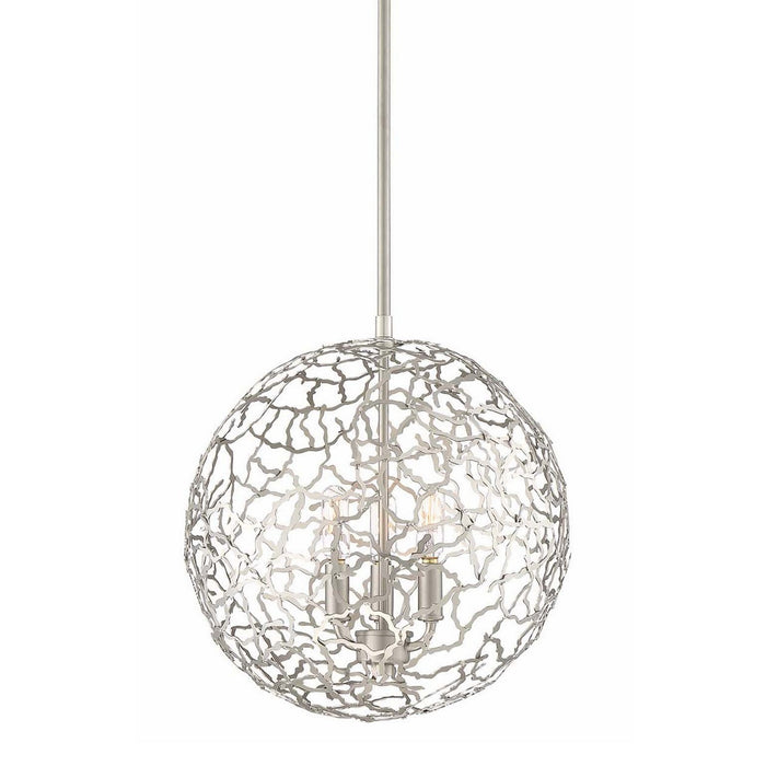 Zeev Lighting P30038-3-SN Three Light Pendant, Satin Nickel