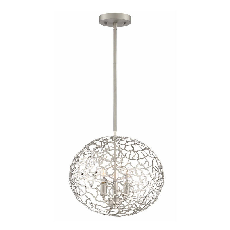 Zeev Lighting P30038-3-SN Three Light Pendant, Satin Nickel