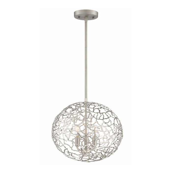 Zeev Lighting P30038-3-SN Three Light Pendant, Satin Nickel