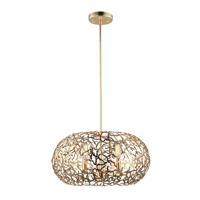Zeev Lighting P30039-6-SG Six Light Pendant, Matte Gold