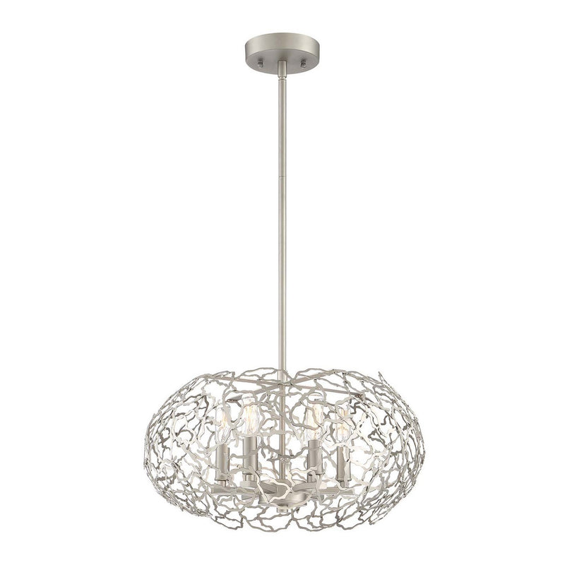 Zeev Lighting P30039-6-SN Six Light Pendant, Satin Nickel