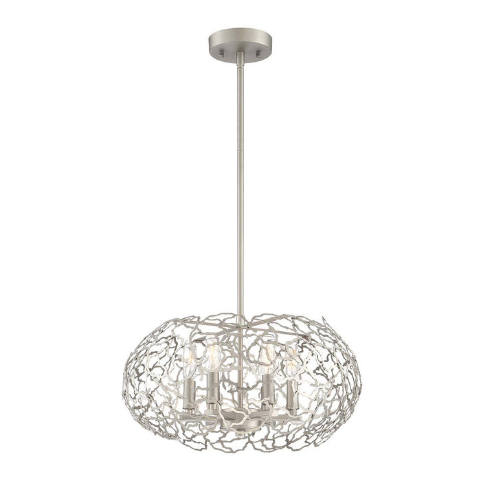Zeev Lighting P30039-6-SN Six Light Pendant, Satin Nickel