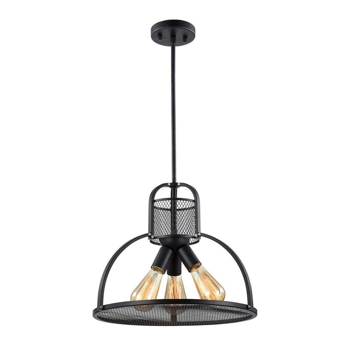 Zeev Lighting P30041-3-DBZ Three Light Pendant, Dark Bronze