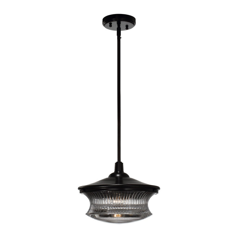 Zeev Lighting P30044-1-DBZ One Light Pendant, Dark Bronze