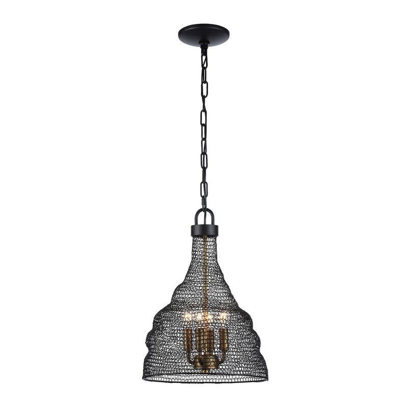 Zeev Lighting P30064-4-DBZ Four Light Pendant, Dark Bronze