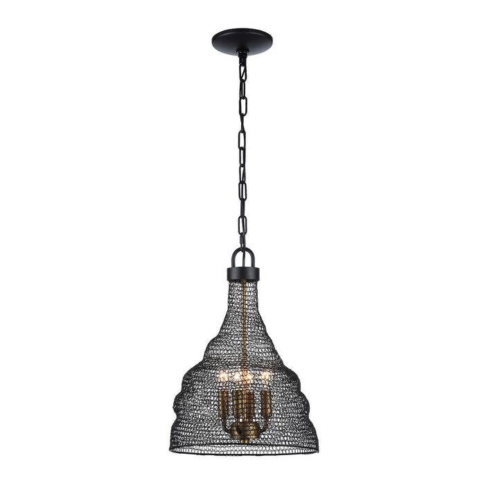 Zeev Lighting P30064-4-DBZ Four Light Pendant, Dark Bronze