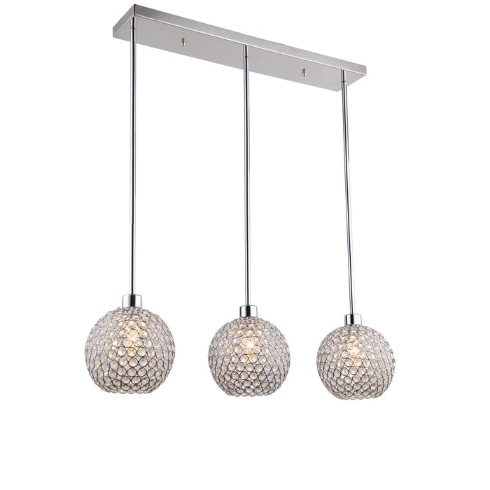 Zeev Lighting P30067-3-CH Three Light Pendant, Chrome