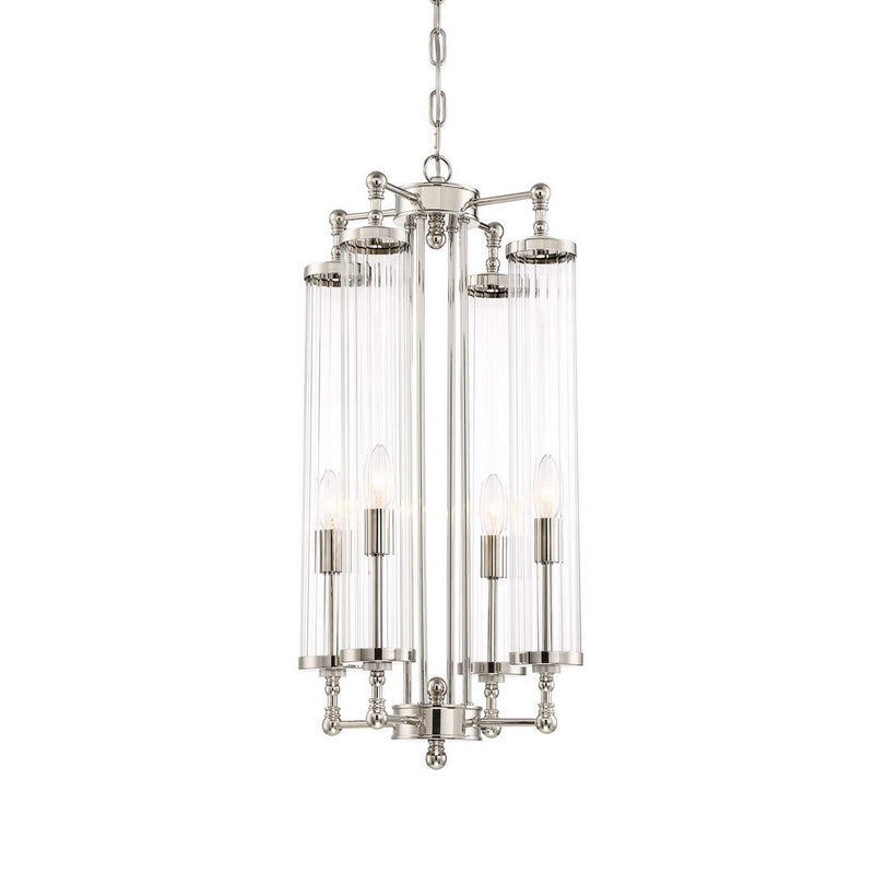 Zeev Lighting P30069-4-PN Four Light Pendant, Polished Nickel