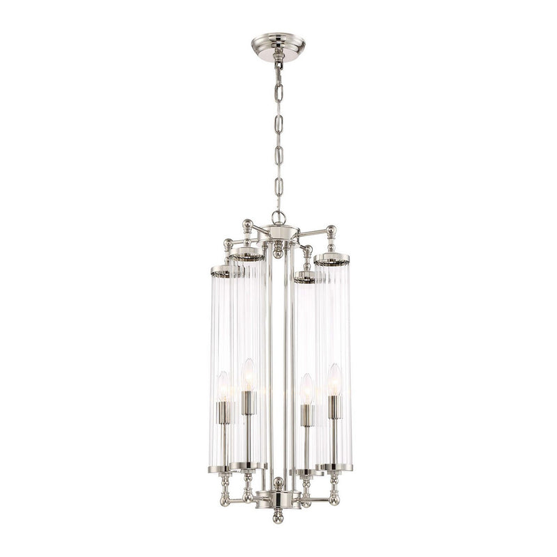 Zeev Lighting P30069-4-PN Four Light Pendant, Polished Nickel