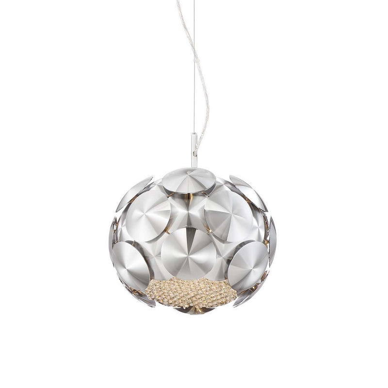 Zeev Lighting P30072-3-CH Three Light Pendant, Brushed Chrome