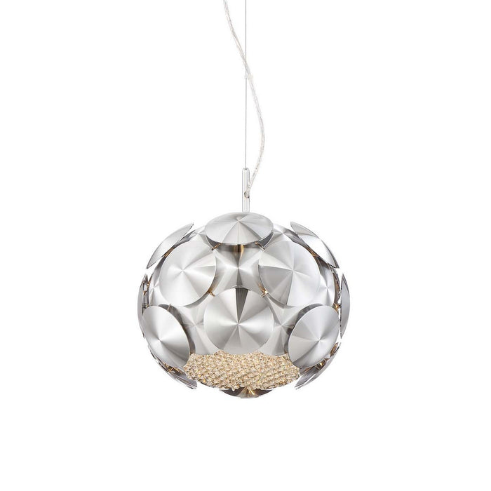 Zeev Lighting P30072-3-CH Three Light Pendant, Brushed Chrome