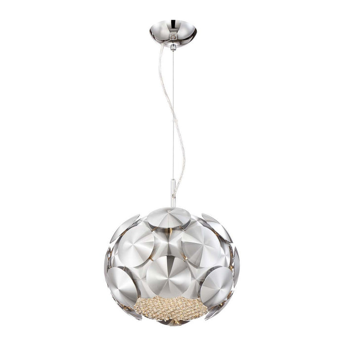 Zeev Lighting P30072-3-CH Three Light Pendant, Brushed Chrome