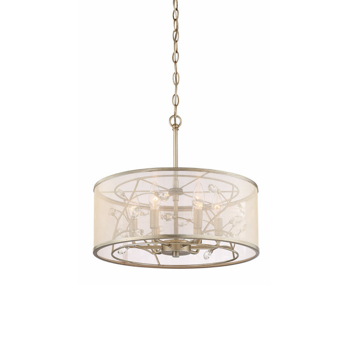 Zeev Lighting P30082-6-BNS Six Light Pendant, Burnished Silver