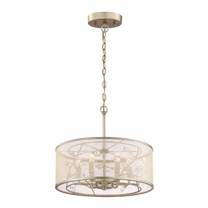 Zeev Lighting P30082-6-BNS Six Light Pendant, Burnished Silver