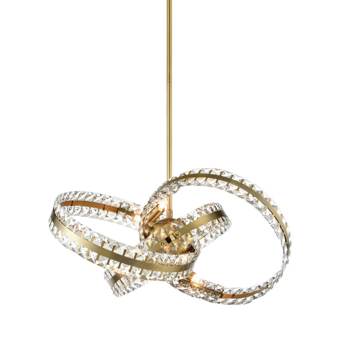 Zeev Lighting P30096-6-AGB Six Light Pendant, Aged Brass