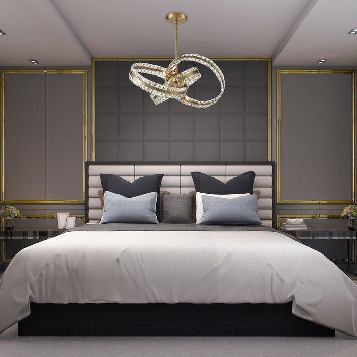 Zeev Lighting P30096-6-AGB Six Light Pendant, Aged Brass