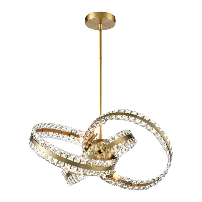 Zeev Lighting P30096-6-AGB Six Light Pendant, Aged Brass