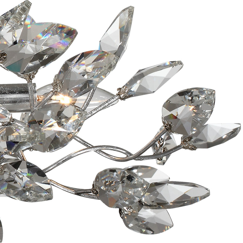 Zeev Lighting SF50004-4-SL-CL Four Light Semi Flush Mount, Silver Leaf