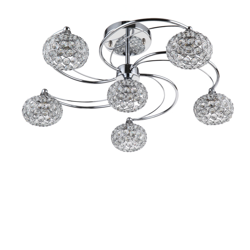 Zeev Lighting SF50005-6-CH Six Light Semi Flush Mount, Chrome