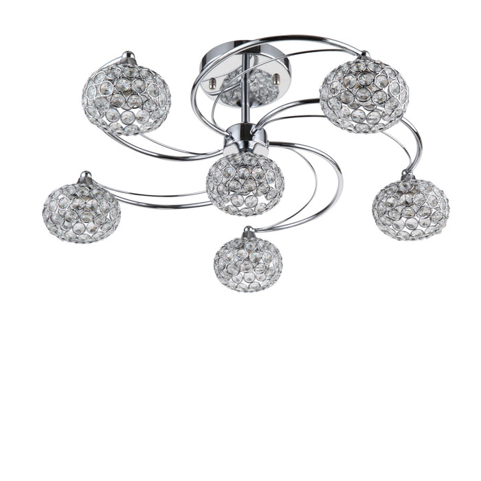 Zeev Lighting SF50005-6-CH Six Light Semi Flush Mount, Chrome