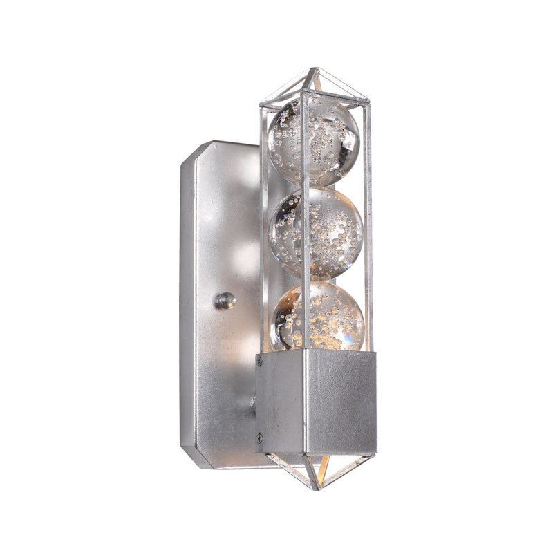 Zeev Lighting WS70009-1-SL One Light Wall Sconce, Silver Leaf