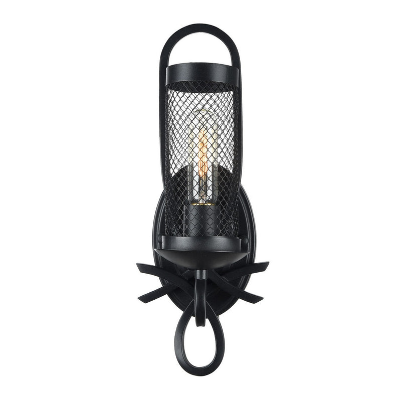 Zeev Lighting WS70013-1-RCBK One Light Wall Sconce, Rustic Black