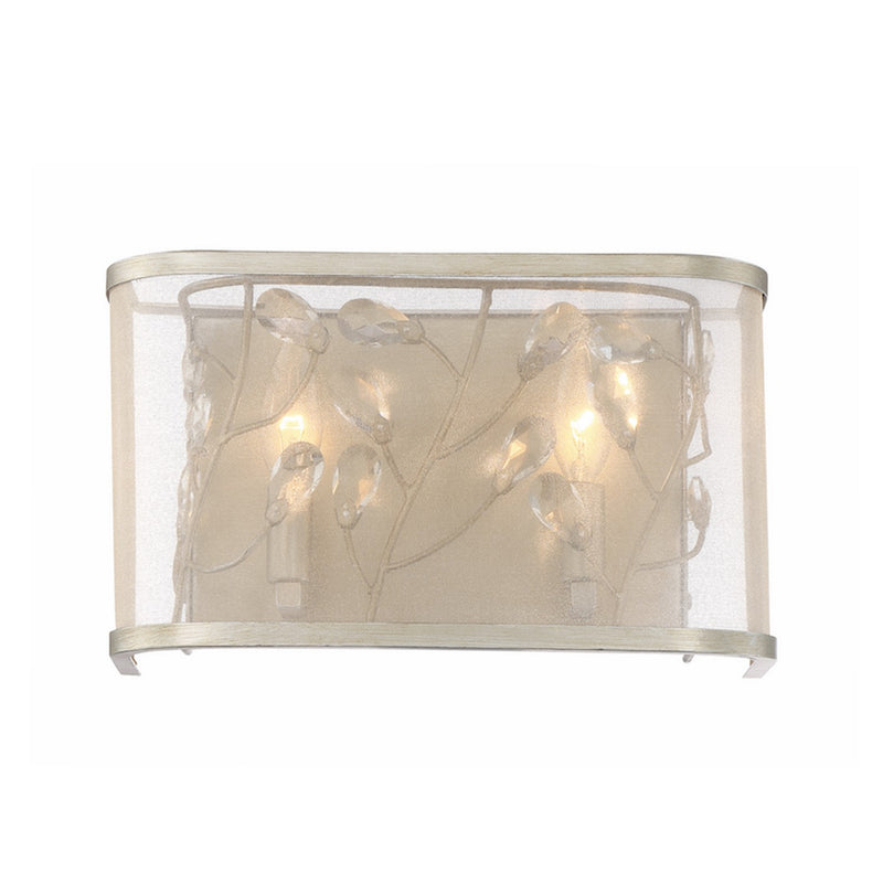 Zeev Lighting WS70026-2-BNS Two Light Wall Sconce, Burnished Silver