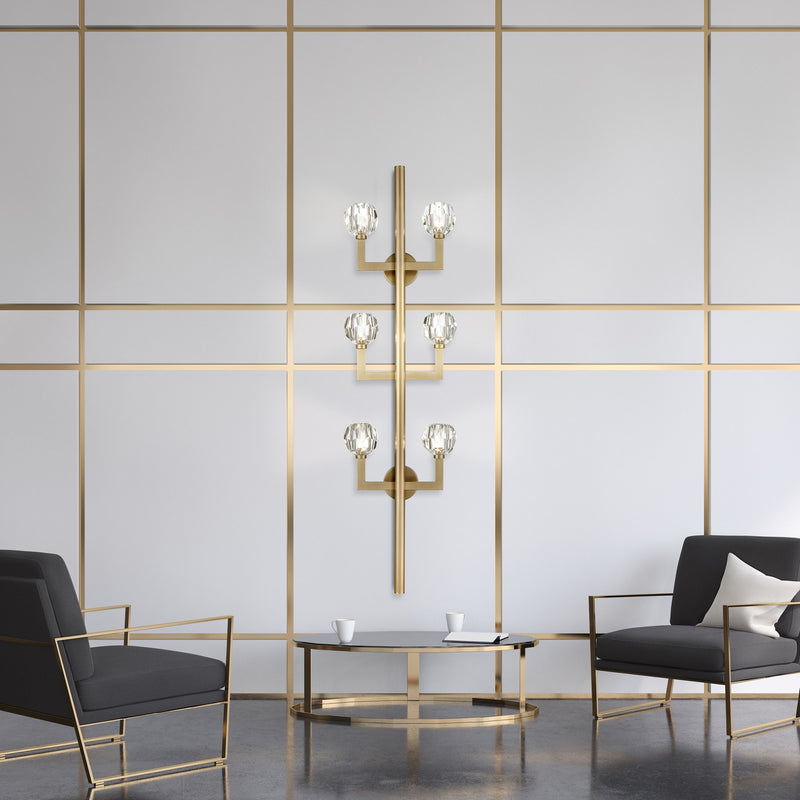 Zeev Lighting WS70039-6-AGB Six Light Wall Sconce, Aged Brass