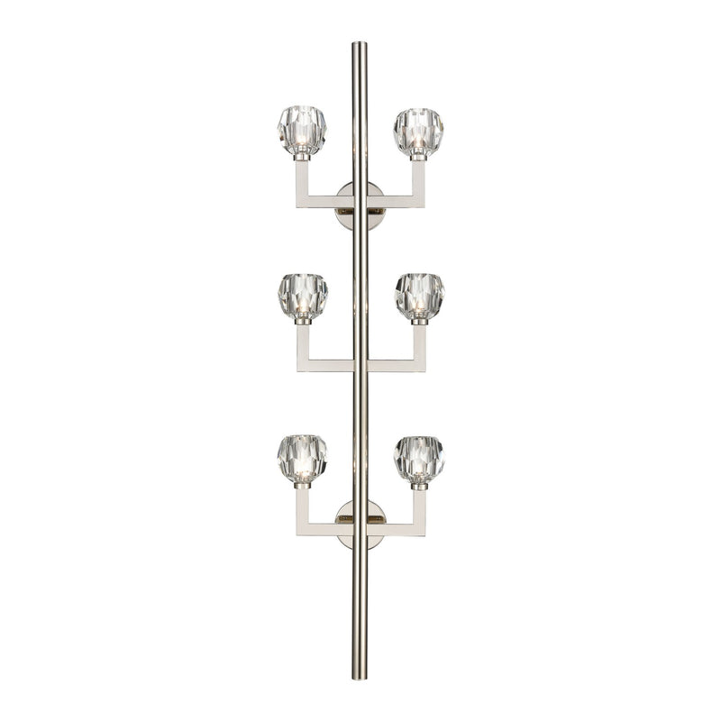 Zeev Lighting WS70040-6-PN Six Light Wall Sconce, Polished Nickel