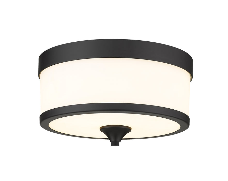Z-Lite 307F-MB Three Light Flush Mount, Matte Black