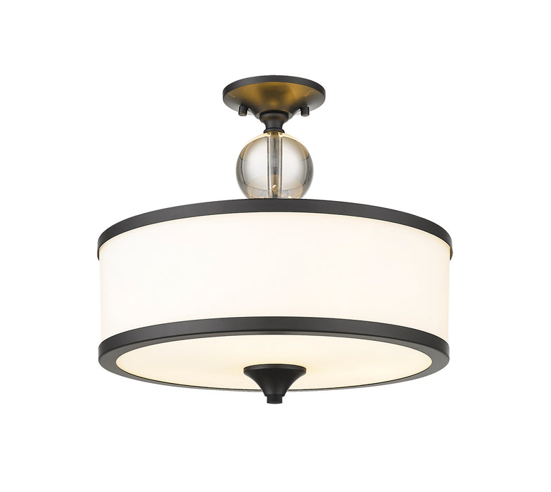 Z-Lite 307SF-MB Three Light Semi Flush Mount, Matte Black