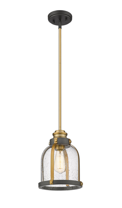 Z-Lite 337MP-BRZ+HB One Light Pendant, Bronze + Brass
