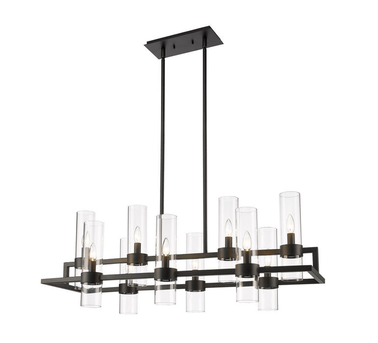 Z-Lite 4008-10MB Ten Light Linear Chandelier, Matte Black