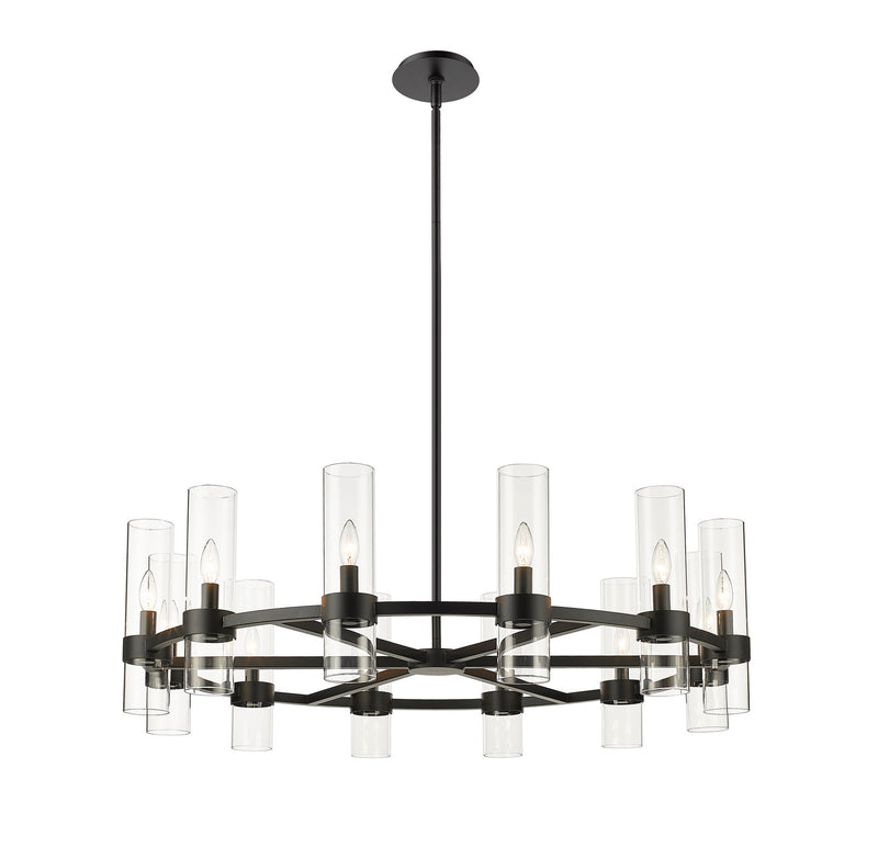 Z-Lite 4008-12MB 12 Light Chandelier, Matte Black